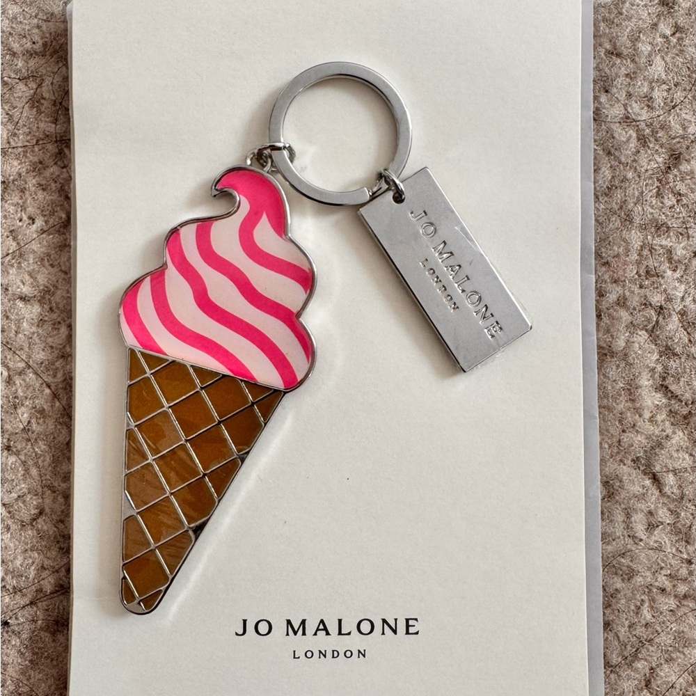 New JO MALONE Pink, Brown, and Silver Ice Cream Keychain